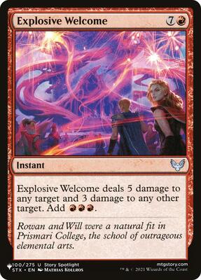 Explosive Welcome card from The List Reprints