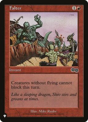 Falter card from The List Reprints