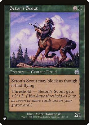 Seton's Scout card from The List Reprints
