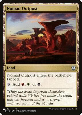 Nomad Outpost card from The List Reprints