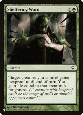 Sheltering Word card from The List Reprints