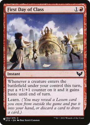 First Day of Class card from The List Reprints
