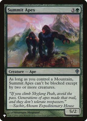 Summit Apes card from The List Reprints