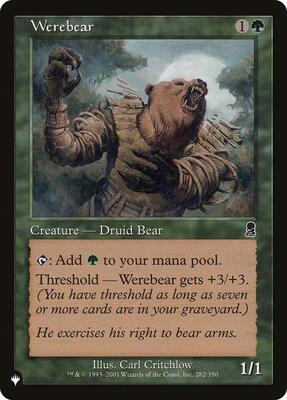 Werebear card from The List Reprints