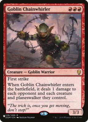 Goblin Chainwhirler card from The List Reprints