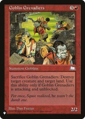 Goblin Grenadiers card from The List Reprints