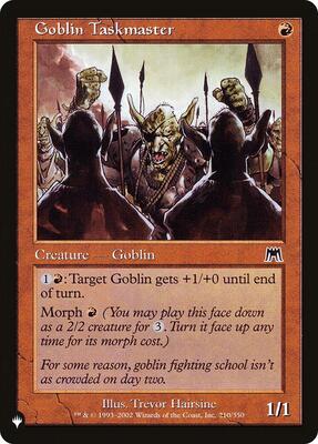 Goblin Taskmaster card from The List Reprints