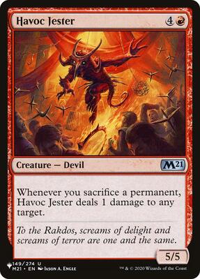 Havoc Jester card from The List Reprints