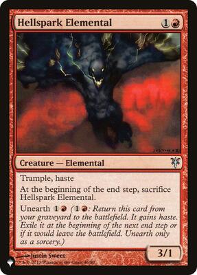 Hellspark Elemental card from The List Reprints