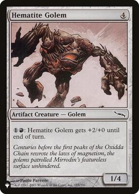 Hematite Golem card from The List Reprints