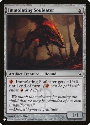 Immolating Souleater card from The List Reprints