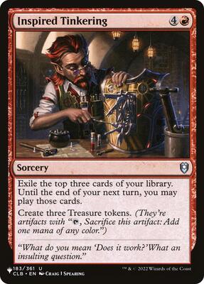 Inspired Tinkering card from The List Reprints