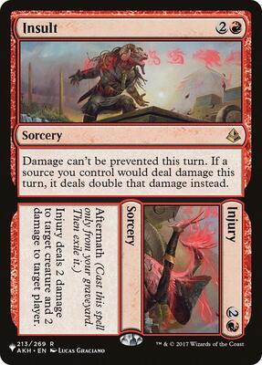 Insult // Injury card from The List Reprints