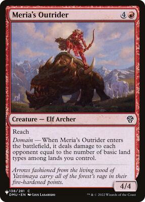 Meria's Outrider card from The List Reprints