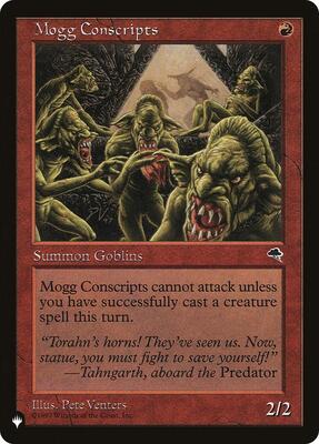 Mogg Conscripts card from The List Reprints