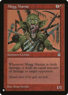 Mogg Maniac card from The List Reprints