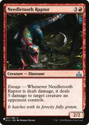 Needletooth Raptor card from The List Reprints