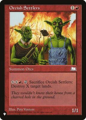 Orcish Settlers card from The List Reprints