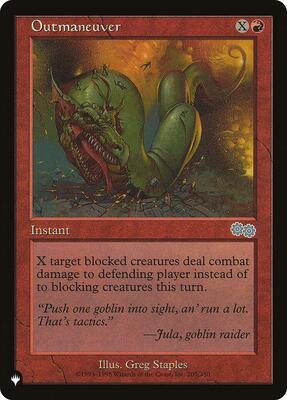 Outmaneuver card from The List Reprints