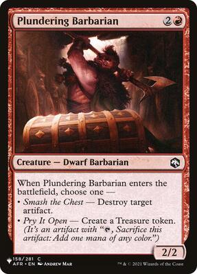 Plundering Barbarian card from The List Reprints