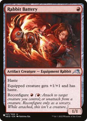 Rabbit Battery card from The List Reprints