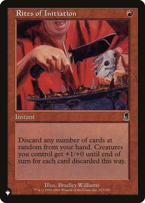 Rites of Initiation card from The List Reprints