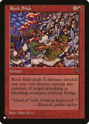 Rock Slide card from The List Reprints