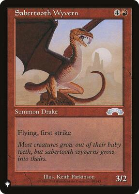 Sabertooth Wyvern card from The List Reprints