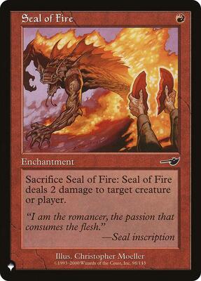 Seal of Fire card from The List Reprints