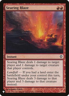 Searing Blaze card from The List Reprints