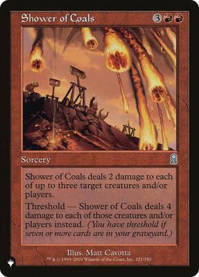 Shower of Coals card from The List Reprints