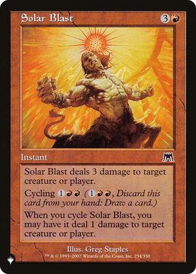 Solar Blast card from The List Reprints