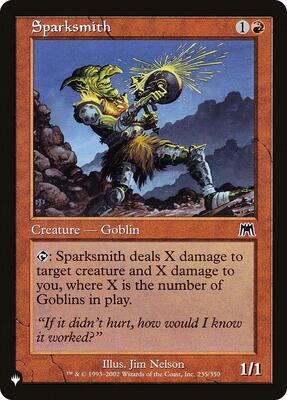 Sparksmith card from The List Reprints
