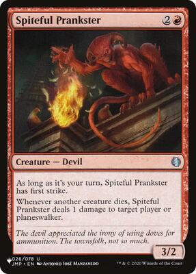 Spiteful Prankster card from The List Reprints