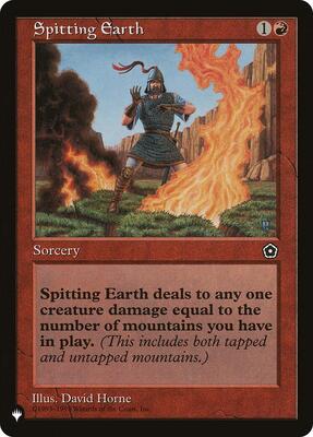 Spitting Earth card from The List Reprints