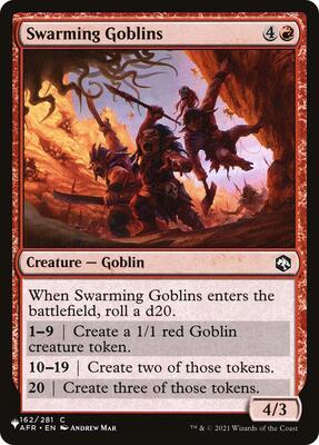 Swarming Goblins card from The List Reprints