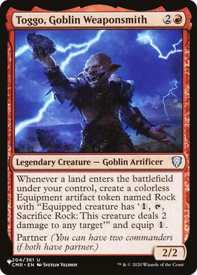 Toggo, Goblin Weaponsmith card from The List Reprints
