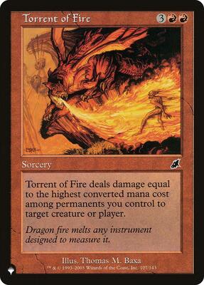 Torrent of Fire card from The List Reprints
