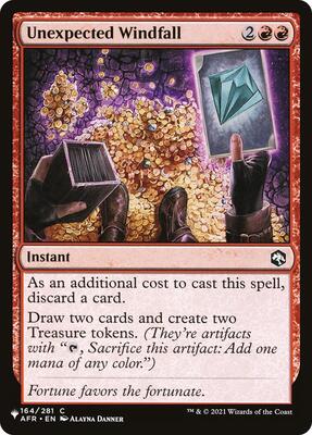 Unexpected Windfall card from The List Reprints