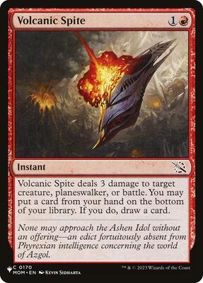 Volcanic Spite card from The List Reprints