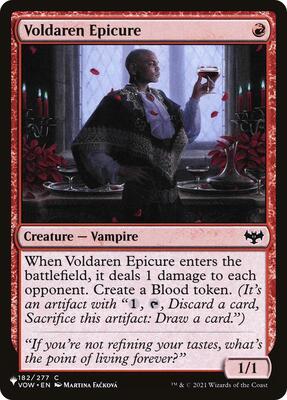 Voldaren Epicure card from The List Reprints