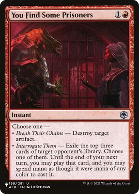 You Find Some Prisoners card from The List Reprints