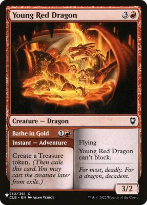 Young Red Dragon card from The List Reprints