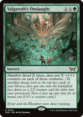 Valgavoth's Onslaught card from Promo Pack: Duskmourn: House of Horror