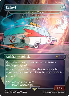 Ecto-1 - Unlicensed Hearse (Rainbow Foil) card from Secret Lair Drop Series