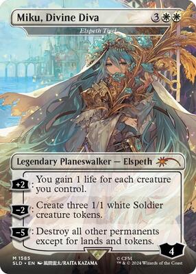 Miku, Divine Diva - Elspeth Tirel card from Secret Lair Drop Series