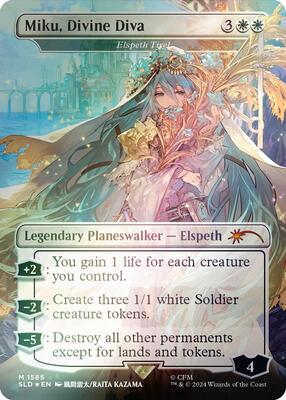 Miku, Divine Diva - Elspeth Tirel (Rainbow Foil) card from Secret Lair Drop Series