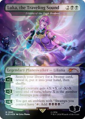 Luka, the Traveling Sound - Liliana of the Dark Realms (Rainbow Foil) card from Secret Lair Drop Series