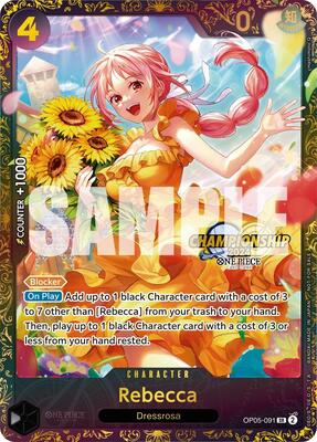 Rebecca (October Championship 2024 Online Regional) card from One Piece Promotion Cards