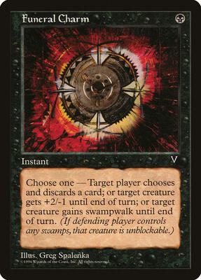 Funeral Charm card from Visions